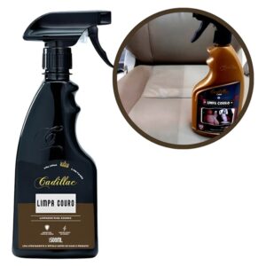 Limpa Couro Cadillac 500ml, um limpador automotivo voltado para higienização de bancos e superfícies de couro.